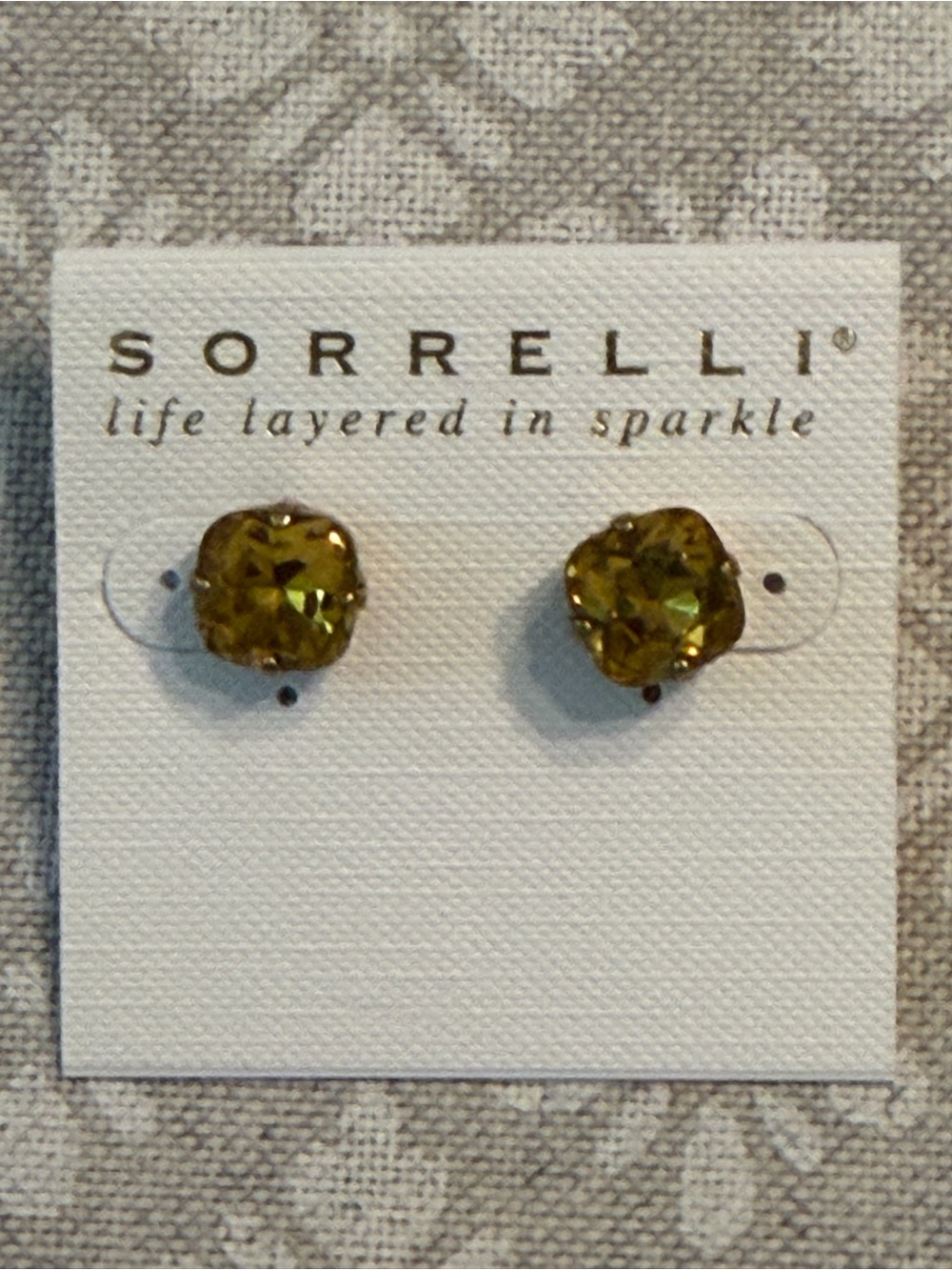 Sorrelli Halcyon Stud Earrings, Golden Yellow / Antique Gold (EDH25AGTNG), NWT - Picture 3 of 7